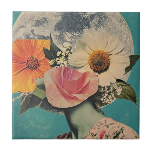 Das Mysterium unter dem Mond blühen Fliese