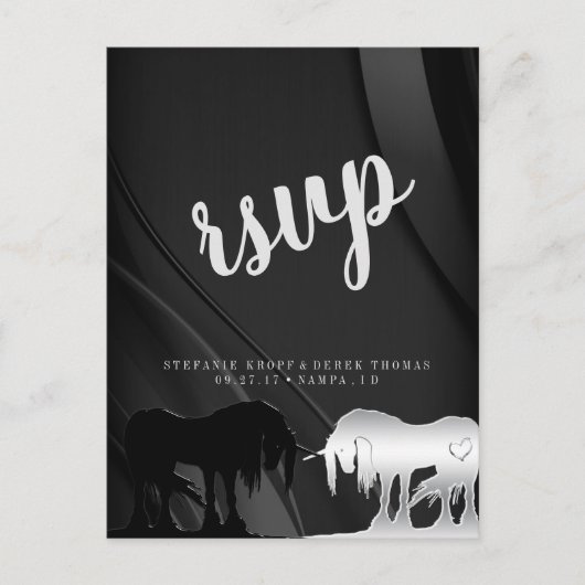 Das mystische Einhorn-UAWG (schwarzer Swirl) Postkarte (Vorderseite)