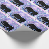 Das mystische Schwarze Einhorn (Lass es schneien) Geschenkpapier (Ecke)