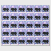 Das mystische Schwarze Einhorn (Lass es schneien) Geschenkpapier (Flach)