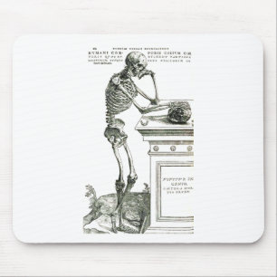 Das nachdenkliche Skelett Mousepad