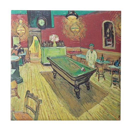 Das Nachtcafé von Van Gogh Fliese (Vorderseite)