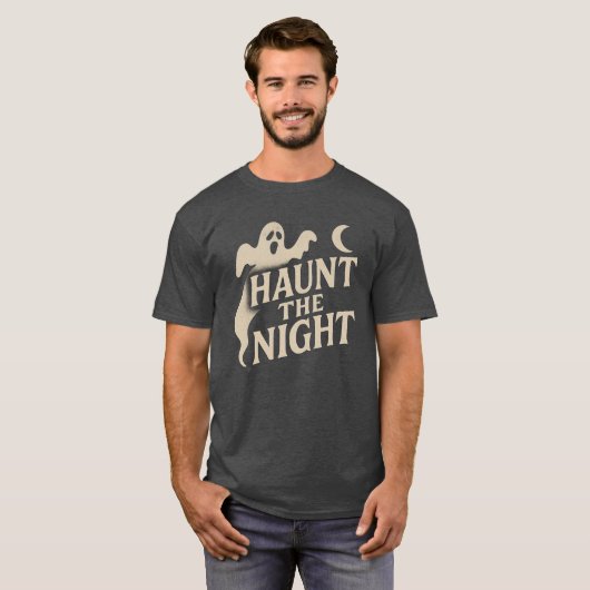 Das Nachtleben - Retro-Ghost-Halloween-Design T-Shirt (Vorne ganz)