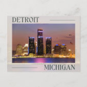 Das Nachtleben von Detroit, Michigan Postkarte (Vorderseite)