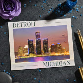 Das Nachtleben von Detroit, Michigan Postkarte