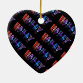 Das NamensHailey in 3D beleuchtet (Fotografie) Keramik Ornament (Hinten)