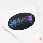 Das Namensjackson in 3D beleuchtet (Fotografie) Ovaler Aufkleber (Umschlag)