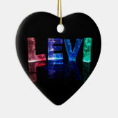 Das Namenslevi in 3D beleuchtet (Fotografie) Keramikornament (Rechts)