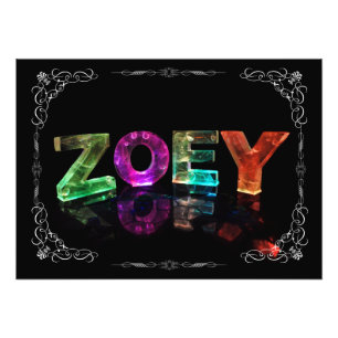 Das NamensZoey - Name in den Lichtern (Fotografie) Fotodruck