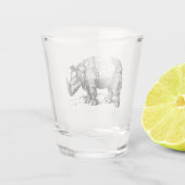 Das Nashorn Schnapsglas (Rückseite)