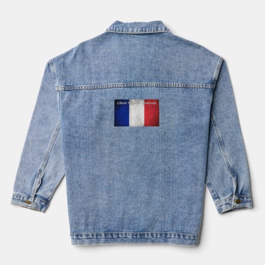 Das nationale Motto von Frankreich Denim Jacket Jeansjacke (Rückseite)