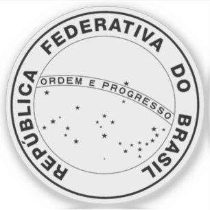 Das Nationale Siegel Brasiliens (b/w-Fassung) Aufkleber