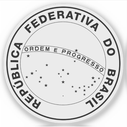 Das Nationale Siegel Brasiliens (b/w-Fassung) Aufkleber (Vorderseite)