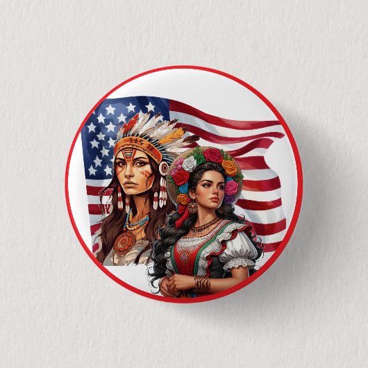 Das Native American/Mexican Heritage_Feeding Hand Button (Vorderseite)