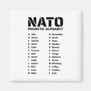 Das NATO-Phonetische Alphabet Magnet