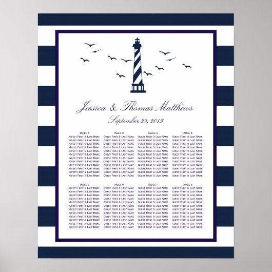 Das Nautical Lighthouse Hochzeitsensortiment Poster (Vorne)