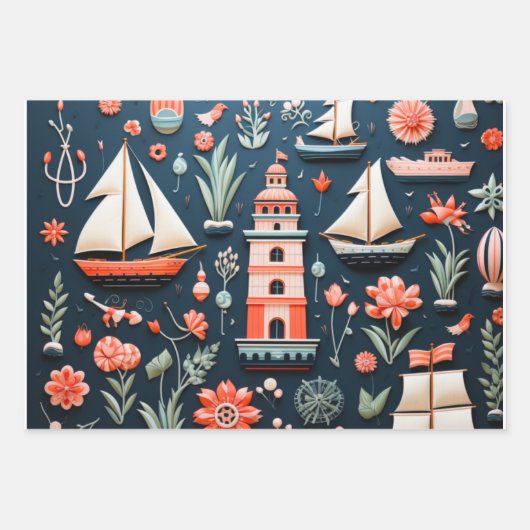 Das Nautikwackelpapier Geschenkpapier Set (Vorderseite 2)