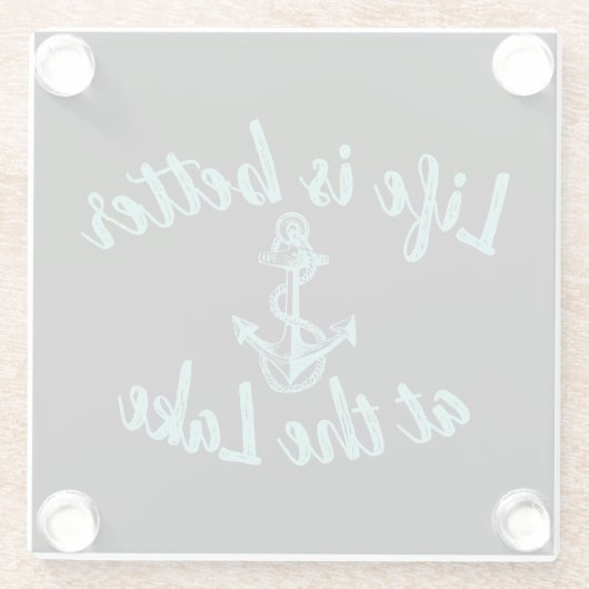 DAS Nautische LEBEN IST AM SEE BESSER UND am Anker Glasuntersetzer (Rückseite)