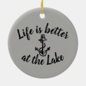 DAS Nautische LEBEN IST AM SEE BESSER UND am Anker Keramik Ornament (Hinten)