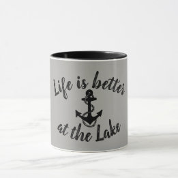 DAS Nautische LEBEN IST AM SEE BESSER UND am Anker Tasse