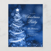 Das "Navy Blue Sparkling Xmas Tree Einladungs-Prog (Vorderseite)