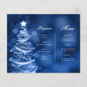 Das "Navy Blue Sparkling Xmas Tree Einladungs-Prog Flyer (Hinten)
