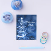 Das "Navy Blue Sparkling Xmas Tree Einladungs-Prog Flyer (Einzeln)