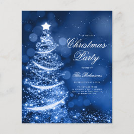 Das "Navy Blue Sparkling Xmas Tree Einladungs-Prog Flyer