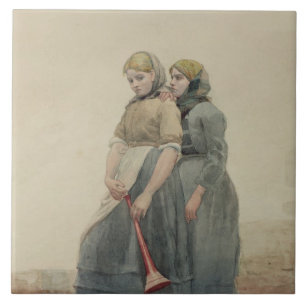 Das Nebelhorn, 1883 (w/c) Fliese