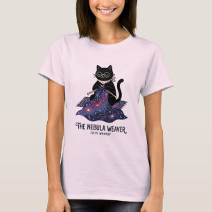 Das Nebula-Weaver-Shirt Celestial Knitting Cat Tee