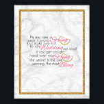 Das Necklace Game Marble & Gold Brautparty Game Poster<br><div class="desc">Lassen Sie alle Ihre Gäste auf dem Weg ins Party eine Halskette bekommen. Wenn jemand Hochzeit sagen hört,  sammle alle Ketten dieses Gastes. Der Gewinner hat am Ende die meisten Ketten.</div>