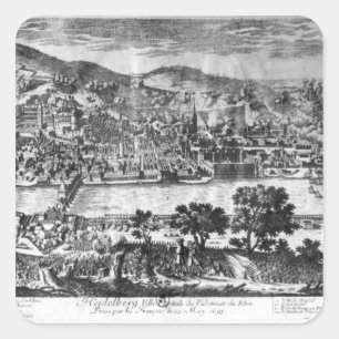 Das Nehmen von Heidelberg am 22. Mai 1693 Quadratischer Aufkleber