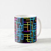 Das Neon-Retro-Gitter Kaffeetasse (VorderseiteRechts)
