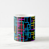 Das Neon-Retro-Gitter Kaffeetasse (Mittel)