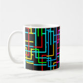 Das Neon-Retro-Gitter Kaffeetasse (Links)