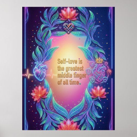 Das Neon-Souveräne Herz Poster (Vorne)