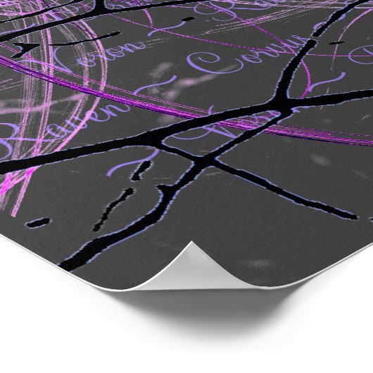 Das neonische Herz des schwarzen Raven Poster (Ecke)