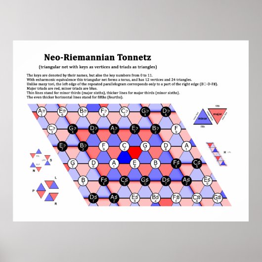 Das neoriemannische Tonnetz-Musikdiagramm Poster (Vorne)
