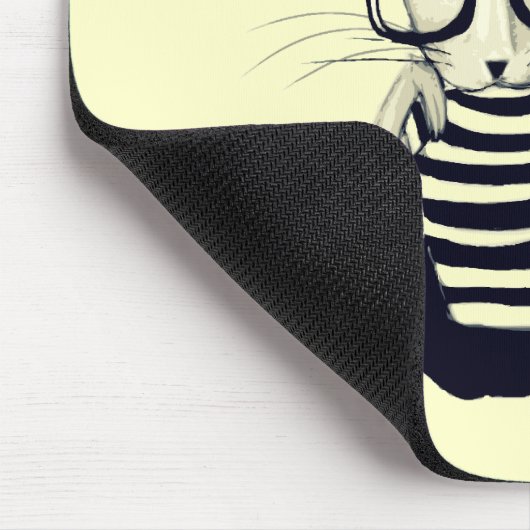 Das Nerd-Kaninchen Mousepad (Ecke)