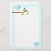 Das Nest des Vogelbabys (blau) Briefpapier (Vorne/Hinten)