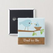 Das Nest des Vogelbabys (blau) Button (Vorne & Hinten)