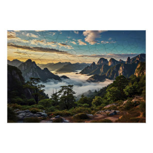 Das Netz über den Bergen Poster