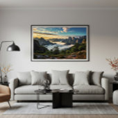 Das Netz über den Bergen Poster