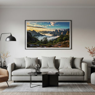 Das Netz über den Bergen Poster