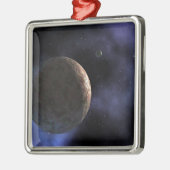 Das neu entdeckte, planetenähnliche Objekt Silbernes Ornament (Links)