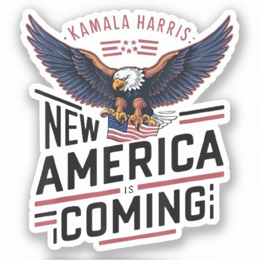 Das neue Amerika kommt Kamala Harris 2024 Präsiden Aufkleber (Vorderseite)