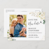 Das neue Datum Grün-Weiß-Foto gerettet Postkarte (Vorne/Hinten)