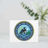 Das neue große Siegel des Staat von Minnesota Postkarte (Stehend Vorderseite)