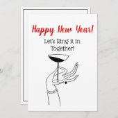 Das neue Jahr Art-Déco-Glas der Dame mit dem Holdi Einladung (Vorne/Hinten)