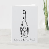 Das neue Jahr Champagner-Flaschengruss Karte (Vorderseite)